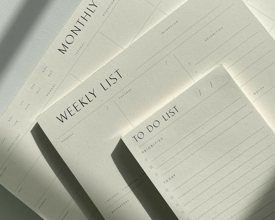 To do list
Weekly list
Monthly list