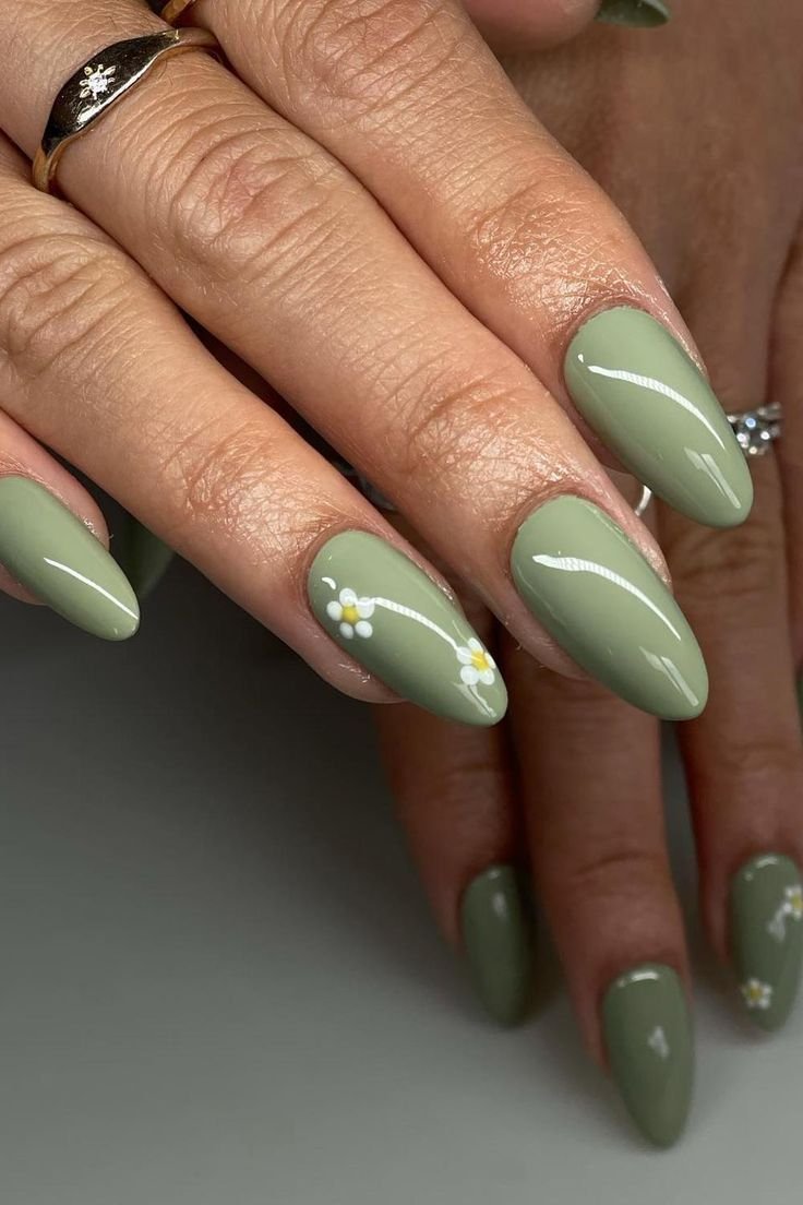 Sage green nails