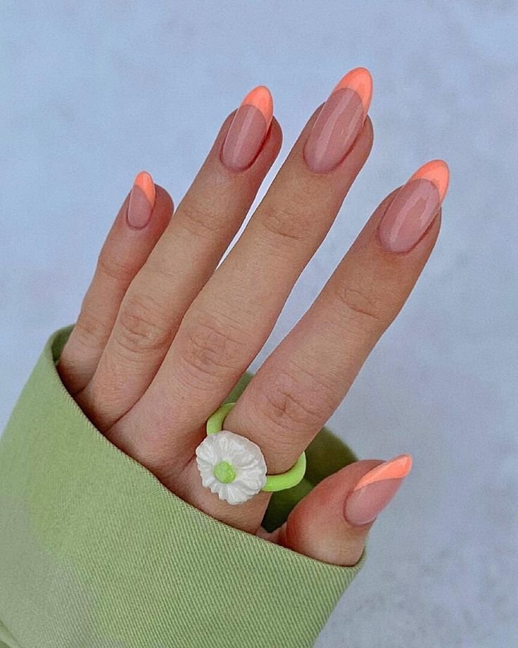 tangerine french manicure