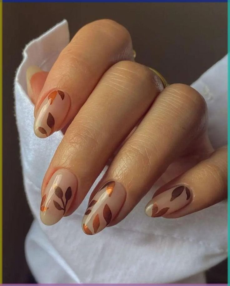 negative space fall nails