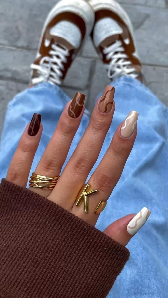 geometric fall nails