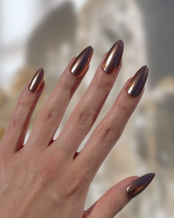 Metallic Fall nails