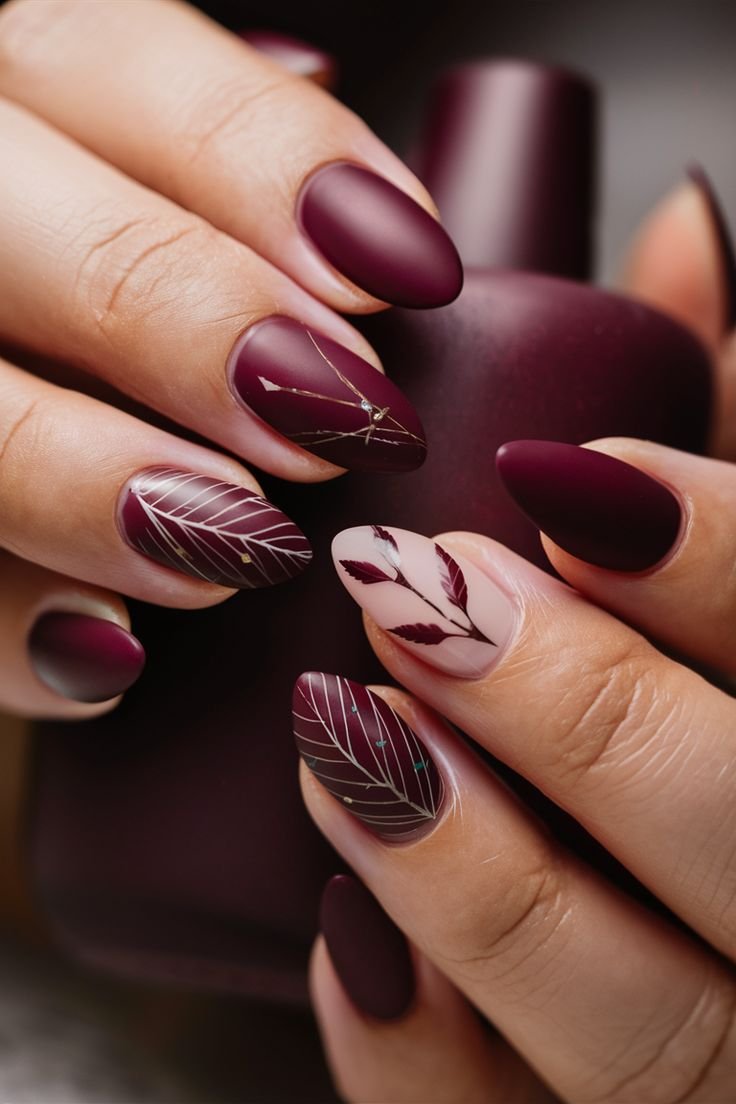 matte fall nails