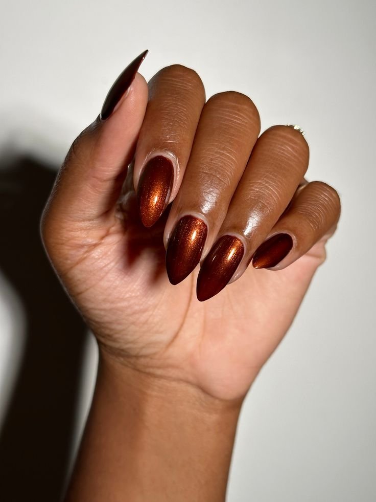 Metallic Fall nails