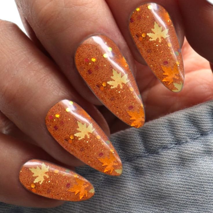 glitter sequin fall nails