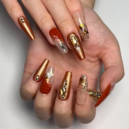 glitter sequin fall nails