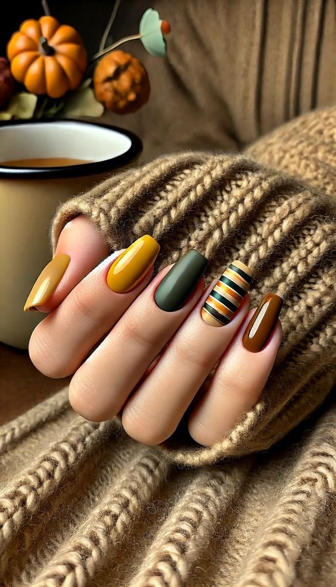 geometric fall nails